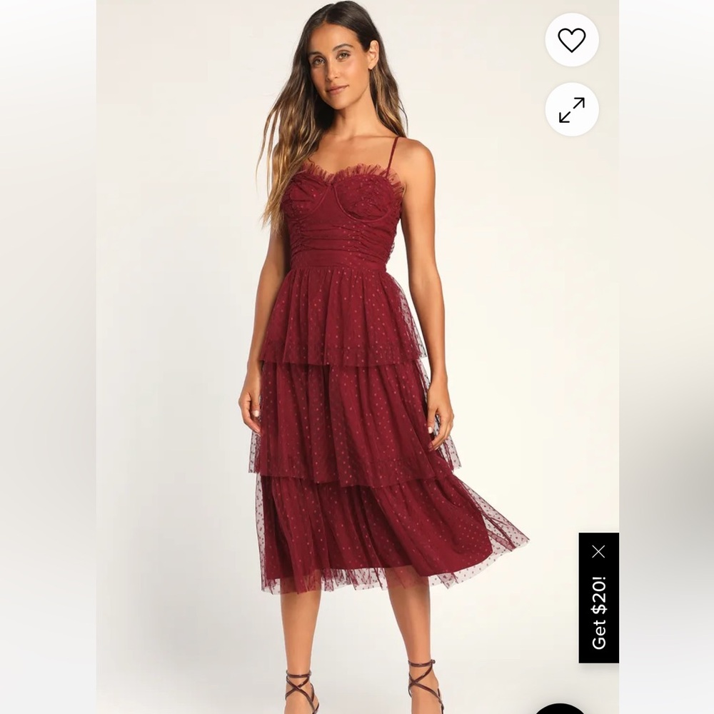 Elegant Burgundy Tiered Dress